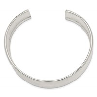 Sterling Silver Polished 20mm Concave Cuff Bangle Bracelet view 2