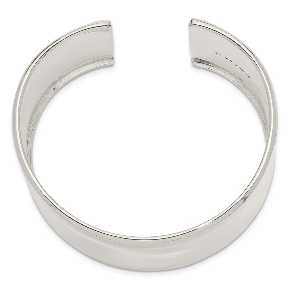 Sterling Silver 30mm Cuff Bangle Bracelet (QB336)