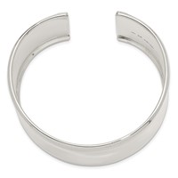Sterling Silver Polished 30mm Concave Cuff Bangle Bracelet view 2