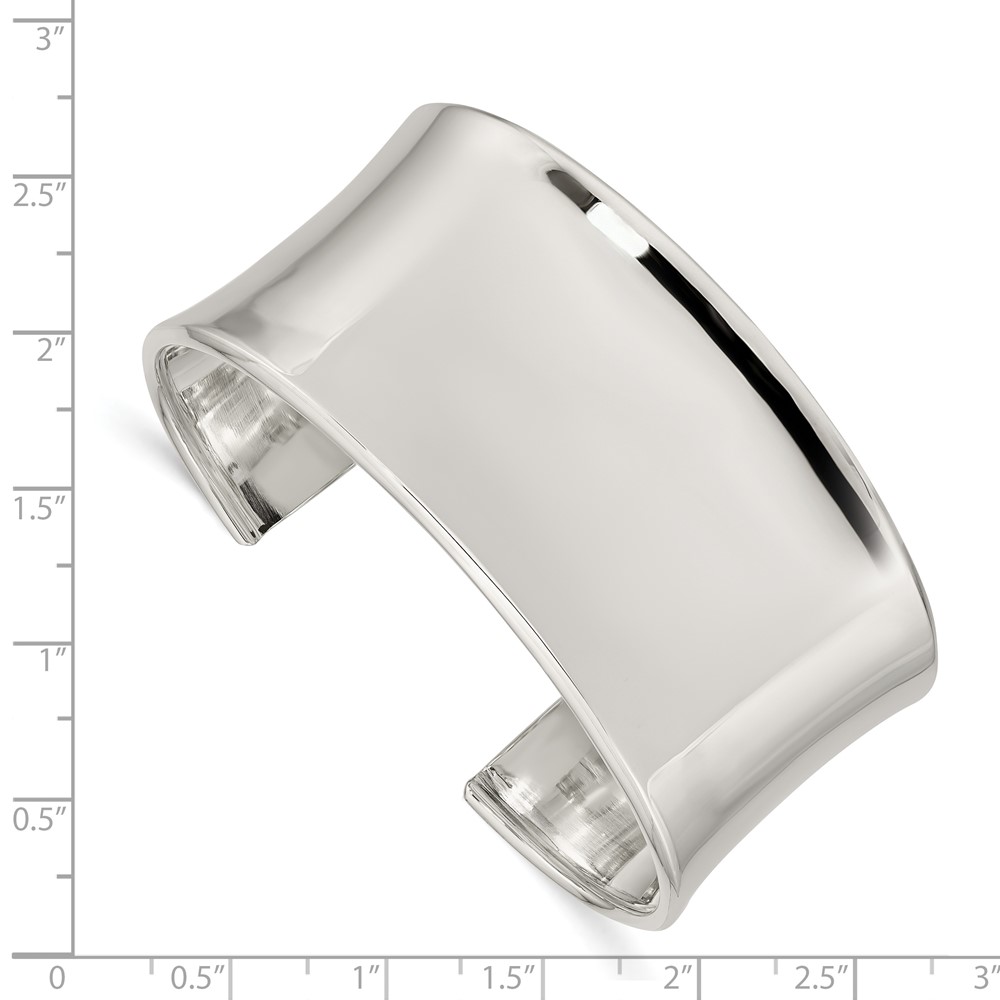 Sterling Silver 30mm Cuff Bangle Bracelet (QB336)