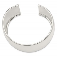 Sterling Silver Polished 40mm Cuff Bangle Bracelet view 2