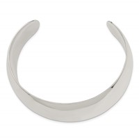 Sterling Silver Polished 28.5mm Domed Cuff Bangle Bracelet view 2