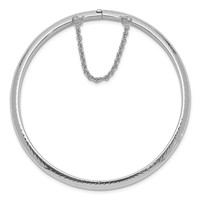 Sterling Silver Rhodium-plated Diamond-cut 5mm Hinged Bangle Bracelet Chain with Safety view 2