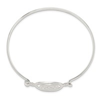 Sterling Silver Mutli-circle Hook Closure Flexible Bangle Bracelet view 2