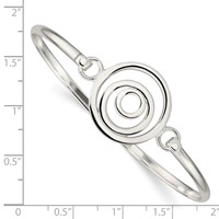 Sterling Silver Mutli-circle Hook Closure Flexible Bangle Bracelet view 3