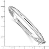 Sterling Silver Rhodium-plated Polished 5mm Hinged Bangle Chain with Safety view 3