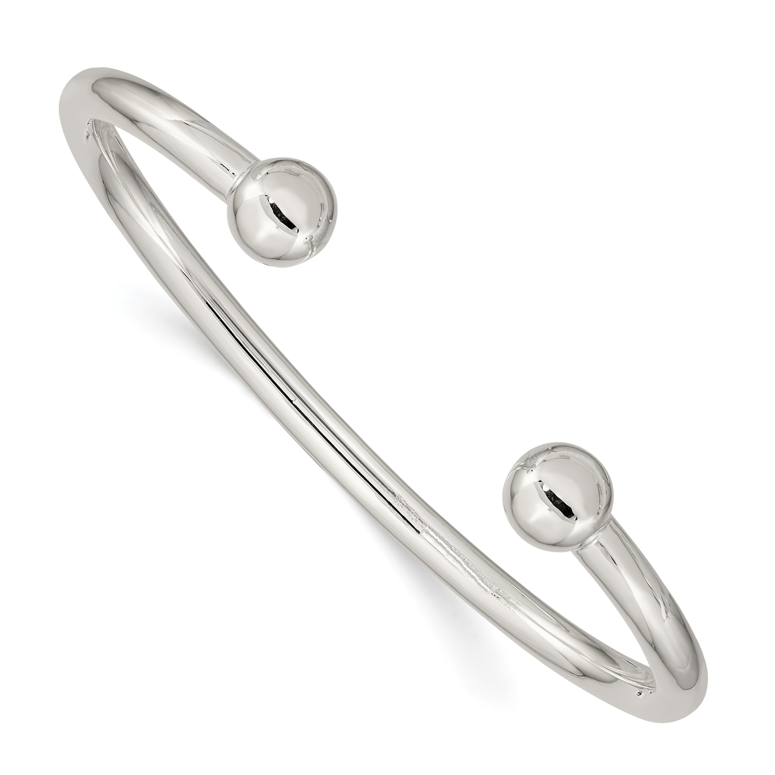 Sterling Silver 4mm Bangle Bracelet (QB419)