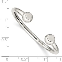 Sterling Silver Polished Baby Cuff Bangle Bracelet view 3