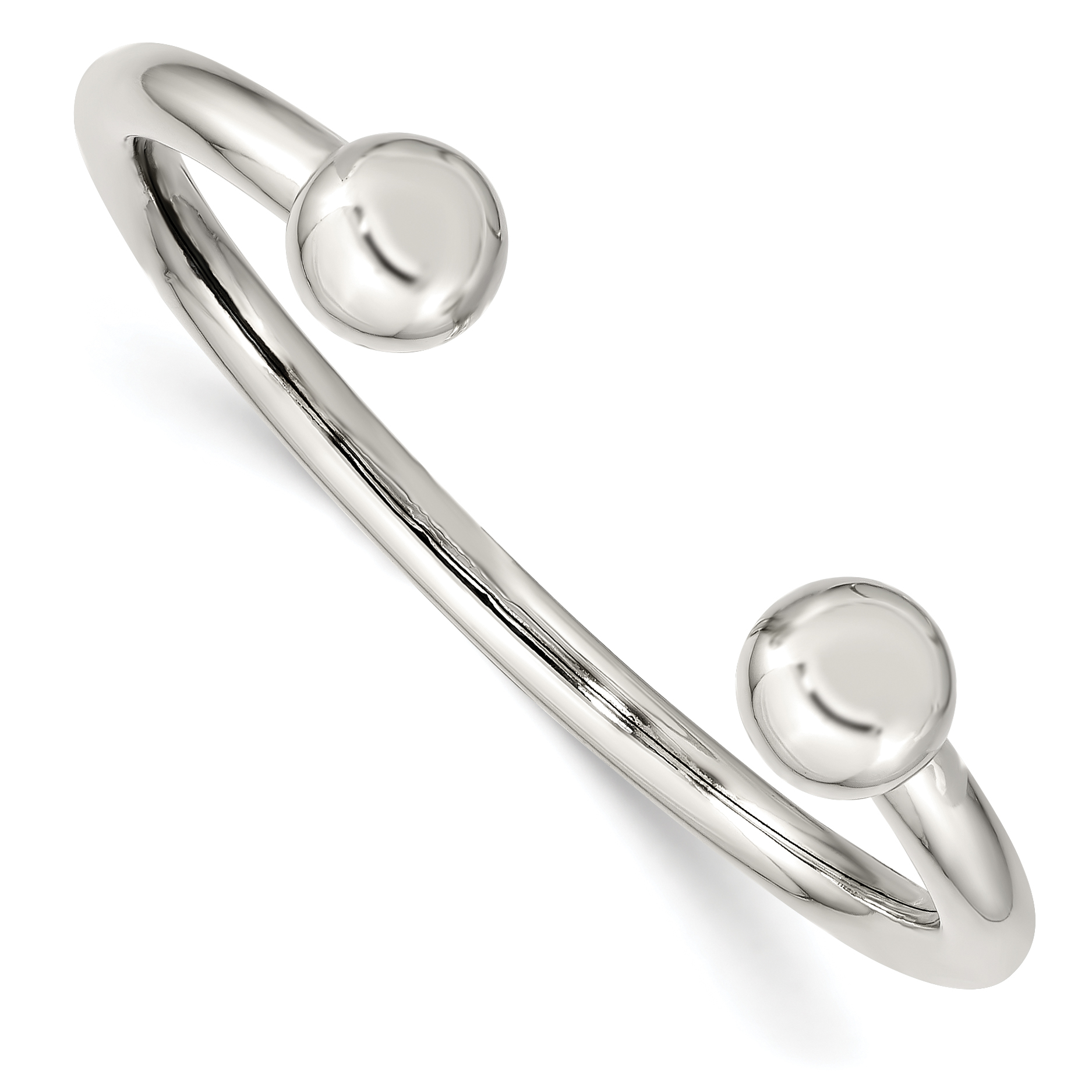 Sterling Silver Polished Baby Cuff Bangle Bracelet (QB429)