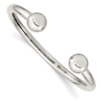 Sterling Silver Polished Baby Cuff Bangle Bracelet view 1