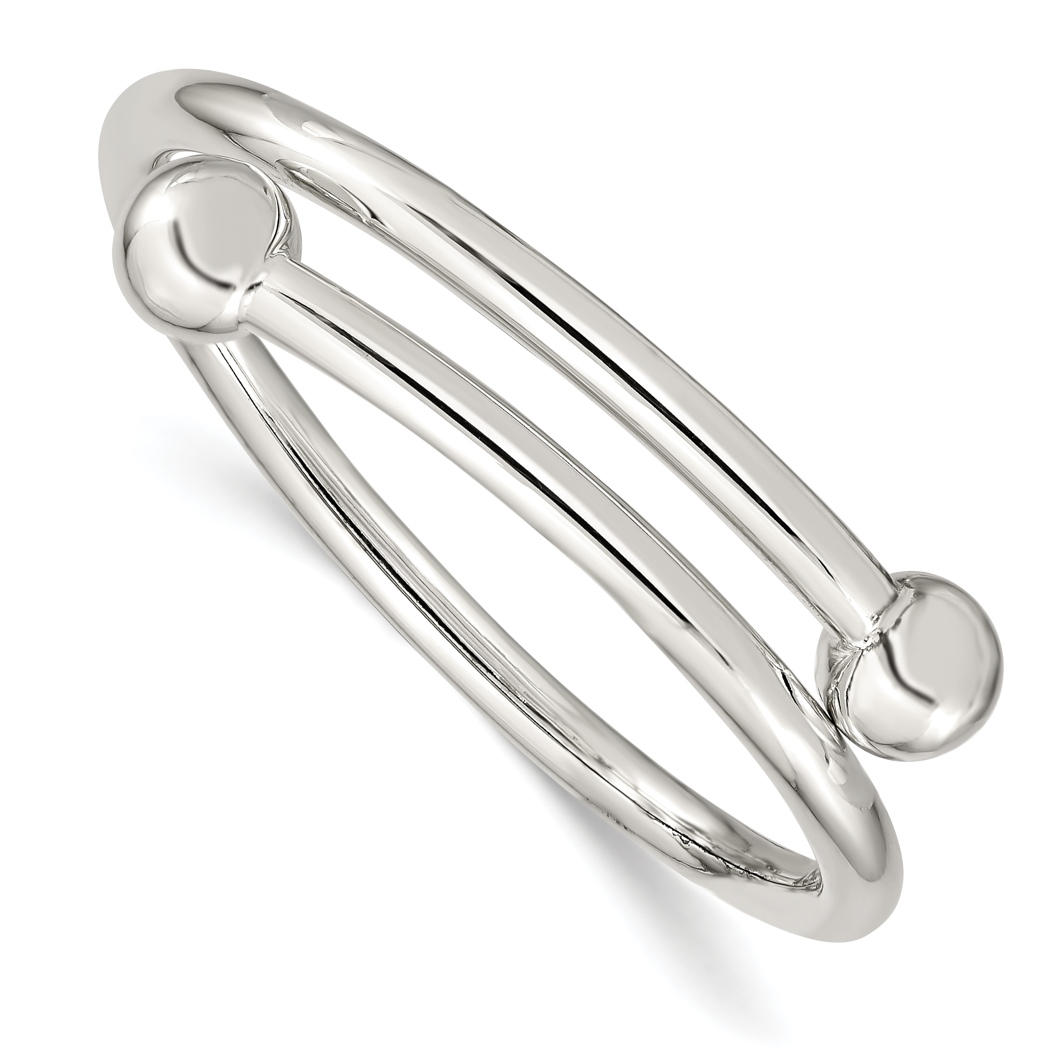 Sterling Silver Polished Flexible Baby Bangle Bracelet (QB430)