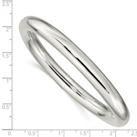 Sterling Silver Polished 8mm Tube Slip-on Bangle view 3