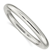 Sterling Silver Polished 8mm Tube Slip-on Bangle view 1