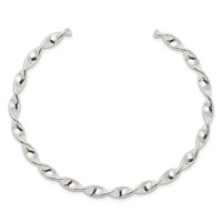 Sterling Silver Polished Twist Cuff Bangle view 2