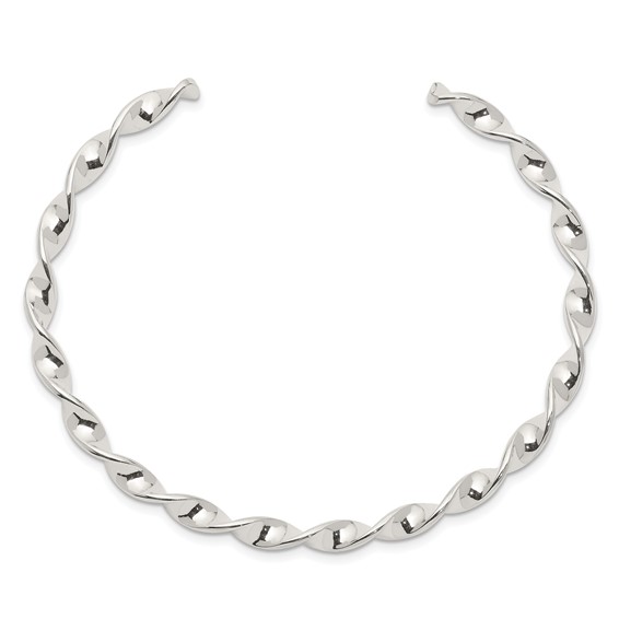 Sterling Silver Twist Cuff Bangle
