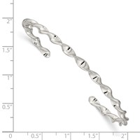 Sterling Silver Polished Twist Cuff Bangle view 3