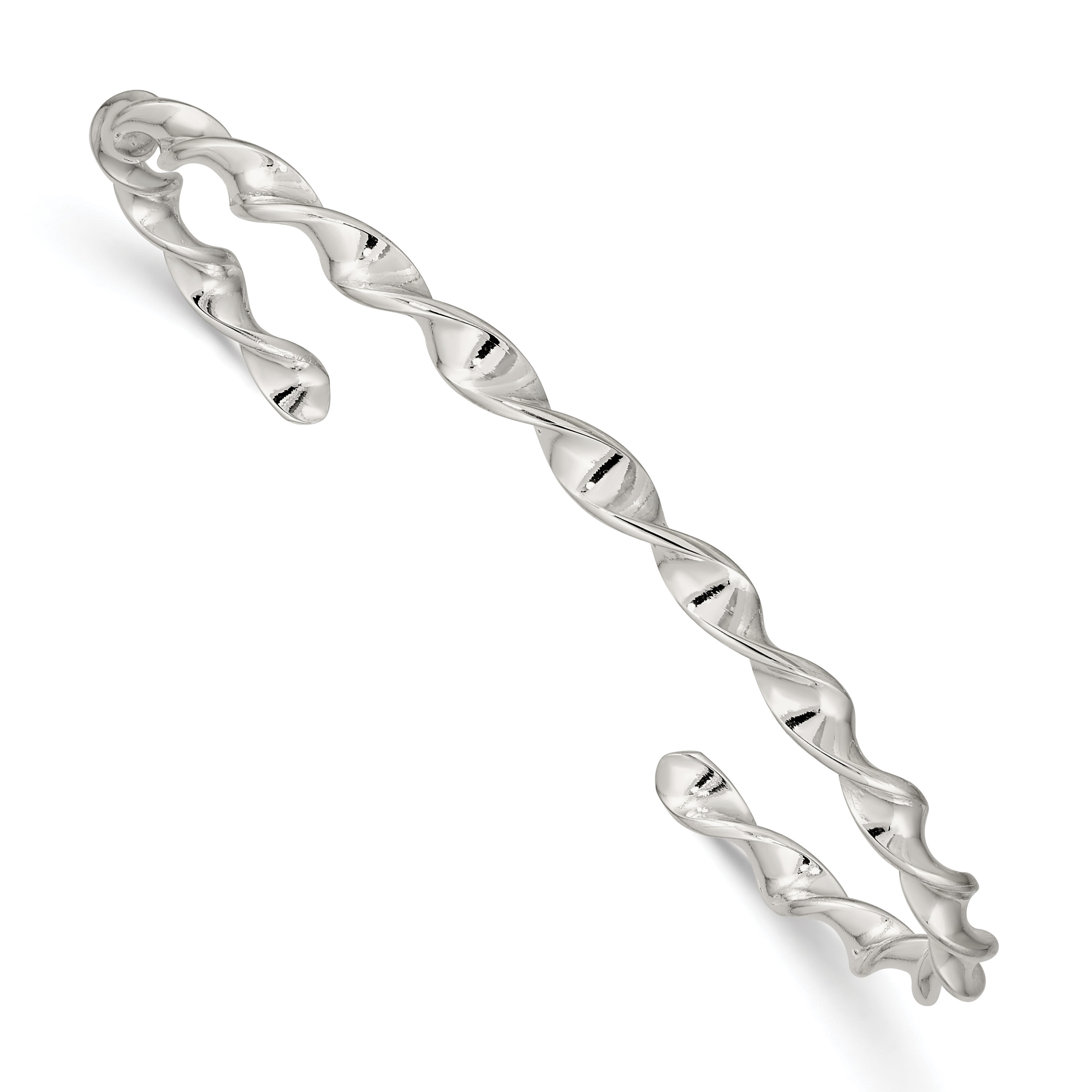 Sterling Silver Twist Cuff Bangle (QB462)