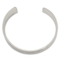 Sterling Silver Polished Hammered Concave 30mm Cuff Bangle view 2