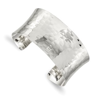 Sterling Silver Hammered Cuff Bangle
