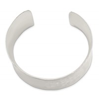 Sterling Silver Polished Hammered Concave 39.5mm Cuff Bangle view 2
