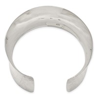 Sterling Silver Polished Hammered Concave 49.5mm Cuff Bangle view 2