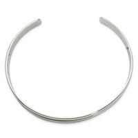 Sterling Silver Polished 3-Row Flat Cuff Bangle view 2