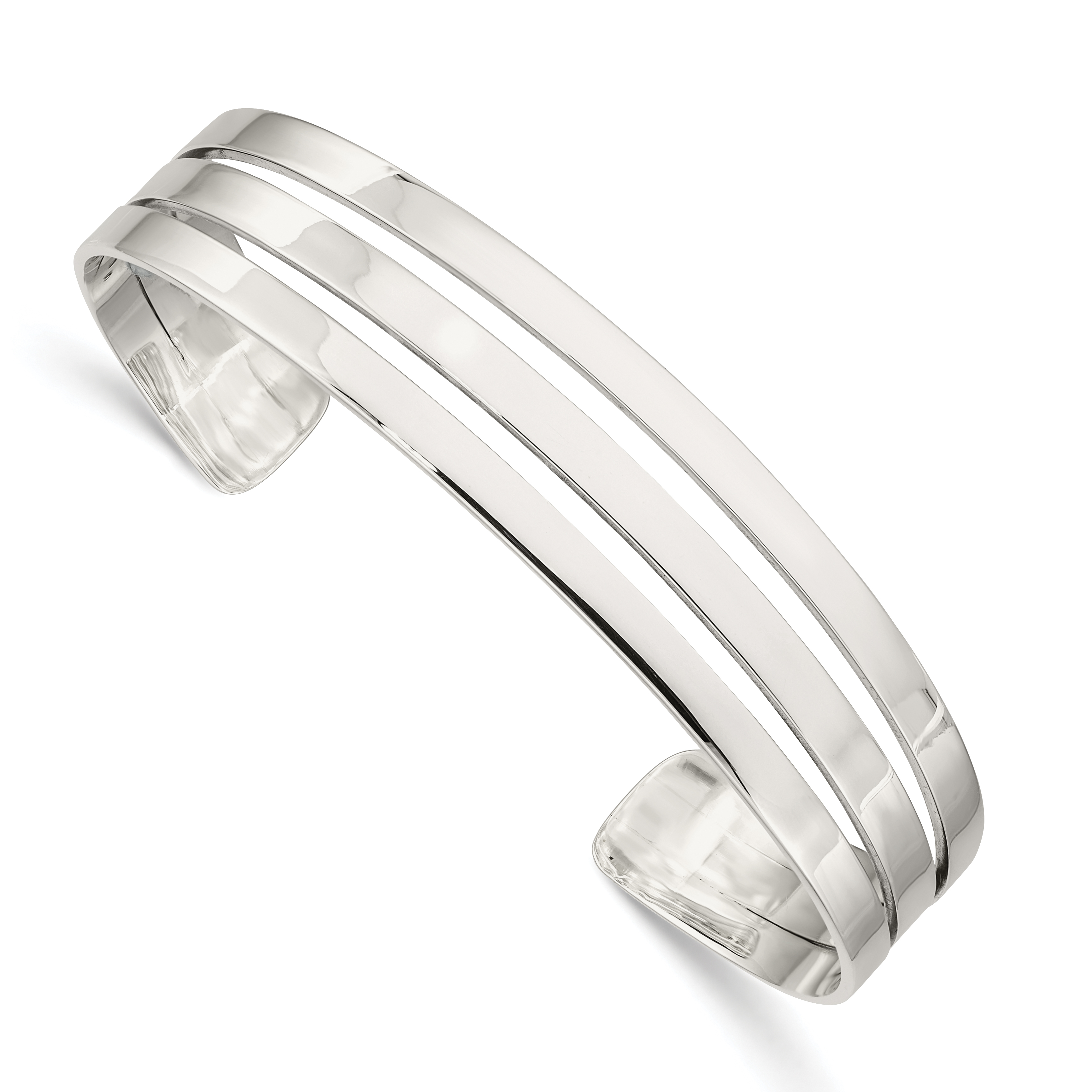 Sterling Silver Polished Cuff Bangle (QB519)