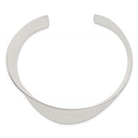 Sterling Silver Polished Wave Cuff Bangle view 2
