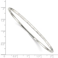 Sterling Silver Polished Hammered 2mm Slip-on Bangle view 3