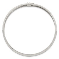 Sterling Silver Polished Diamond-cut 10.5mm Flexible Bangle view 2