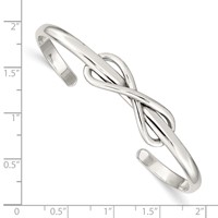 Sterling Silver Polished Infinity Knot Cuff Bangle view 3