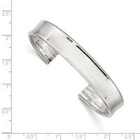 Sterling Silver Polished 10mm Cuff Bangle view 3