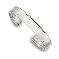 Sterling Silver Polished 10mm Cuff Bangle view 1