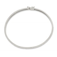 Sterling Silver Diamond-cut 6.5mm Flexible Bangle view 2
