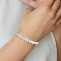 Sterling Silver Diamond-cut 6.5mm Flexible Bangle view 4