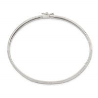 Sterling Silver Laser and Diamond-cut 6.5mm Flexible Bangle view 2