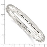 Sterling Silver Diamond-cut 7mm Flexible Bangle view 3