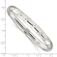 Sterling Silver Diamond-cut 7mm Flexible Bangle view 3