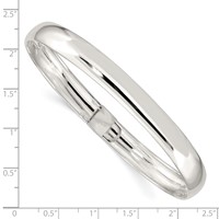 Sterling Silver Polished 8mm Flexible Bangle view 3