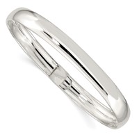 Sterling Silver Polished 8mm Flexible Bangle view 1