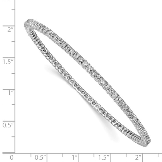 Sterling Silver CZ Slip-On Bangle