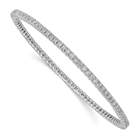 Sterling Silver CZ Slip-On Bangle