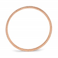 Sterling Shimmer Sterling Silver Rose-tone Flash Rose Gold-plated 93 Stone CZ Bangle Bracelet view 2