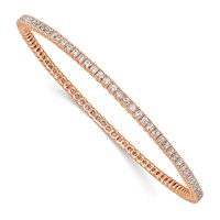 Sterling Shimmer Sterling Silver Rose-tone Flash Rose Gold-plated 93 Stone CZ Bangle Bracelet view 1