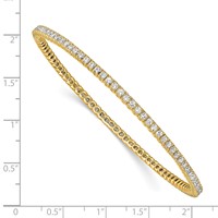 Sterling Shimmer Sterling Silver Gold-tone Flash Gold-plated 93 Stone CZ Bangle Bracelet view 3
