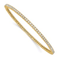 Sterling Shimmer Sterling Silver Gold-tone Flash Gold-plated 93 Stone CZ Bangle Bracelet view 1