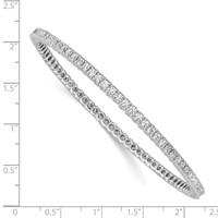 Sterling Shimmer Sterling Silver Rhodium-plated 83 Stone CZ Bangle Bracelet view 2