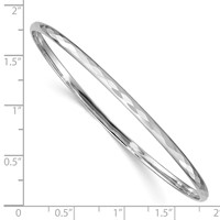 Sterling Silver Rhodium-plated Polished 3mm Patterned Slip-on Bangle view 3