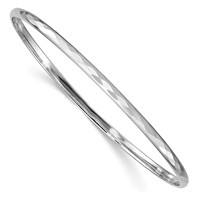 Sterling Silver Rhodium-plated Polished 3mm Patterned Slip-on Bangle view 1