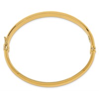 Sterling Silver Gold-plated Polished 8mm Hinged Bangle view 2